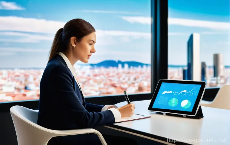 공무원 채용 시험의 최신 트렌드 - **Prompt 1: The Digital Public Servant of Tomorrow**
    A young, professional woman, dressed in sma...