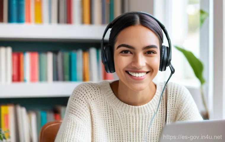 공무원 시험과 병행할 수 있는 대체 플랜 - **Online Spanish Language Tutor at Home:** A vibrant young woman, approximately 28-35 years old, wit...