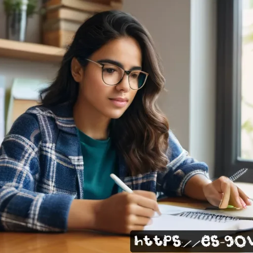 공무원 시험과 관련된 정책 변화 - A focused young adult Hispanic woman studying at a desk with a laptop, digital tablet, and smartphon...